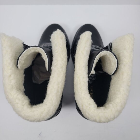 Bebe Kimmberly Women's Black Ankle High Laced Chunky Heels Boots US Size 11 NWOT - Picture 7 of 12